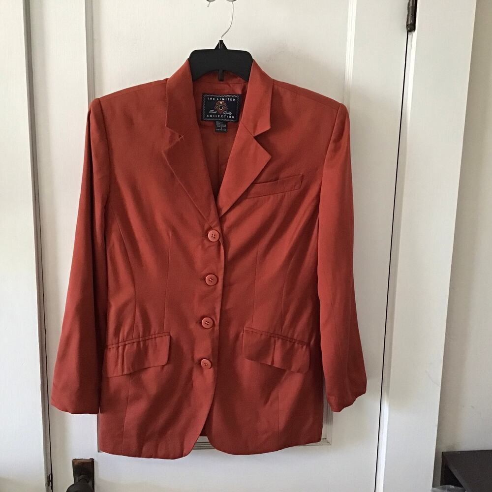 The Limited Collection Vintage 90's 100% Silk Rust 4 Button Blazer Small